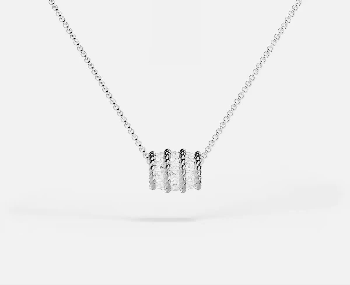 APM Monaco Silver Raw Diamond Necklace